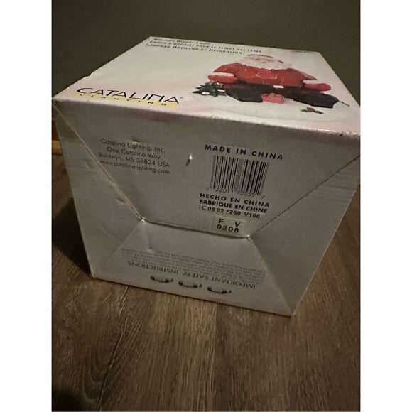 SANTA CLAUS Holiday Accent Lamp in box Tiffany design 1980s Catalina Lighting 8” - Picture 10 of 12